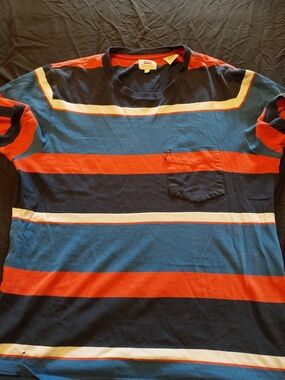 Levi's Navy, Blue, Red & White Striped Short-Sleeve Pocket Tee